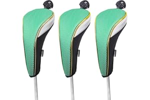 Andux 3Pcs/Set Gold Golf Hybrids Club Head Covers with Dial No. Tag MT/HY11