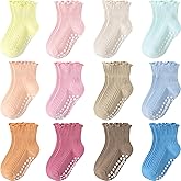 Aroveea Baby Toddler Socks Grip Non Slip Boys Girls Cotton 12 Pack for Kids Ankle Cute Socks 6M-7Years