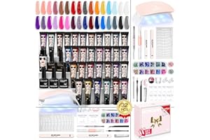 Morovan Poly Gel Nail Kit for Pretty Gift: Extension Gel Nail Kit With Nail Lamp Slip Solution Complete Professional Manicure Tools Everything In One Box DIY Set For Beginners at Home Salon Quality
