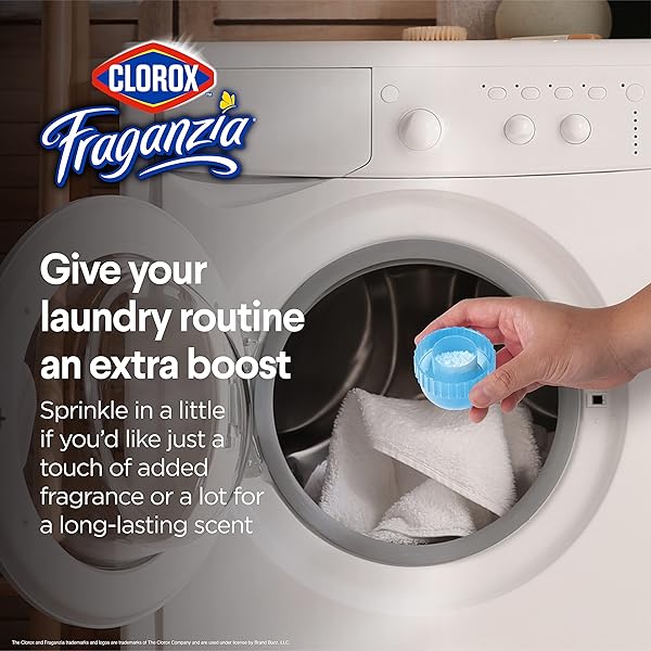 CLOROX FRAGANZIA LAUNDRY SCENT BOOSTER CRYSTALS IN MORNING SKY SCENT – SCENTED IN-WASH FRESHENER BEADS FOR FRESH, CLEAN, GREAT SMELLING CLOTHES AND LINENS, 18 OZ – 2 PACK