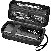 Case Compatible with Portable Air Pump, 120 PSI Air Compressor, Car Tire Inflator Storage Bag for USB Cable, Air House, Connector and Accessories (Box Only)-Black+Black Zipper