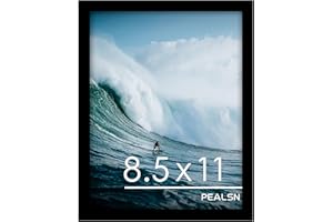 PEALSN 8.5 by 11 Picture Frame Black, Picture Frames 8.5 x 11 for Wall Mounting Display Horizontally or Vertically Hanging, Diploma Certificate Frames 8.5 x 11, 1 Pack