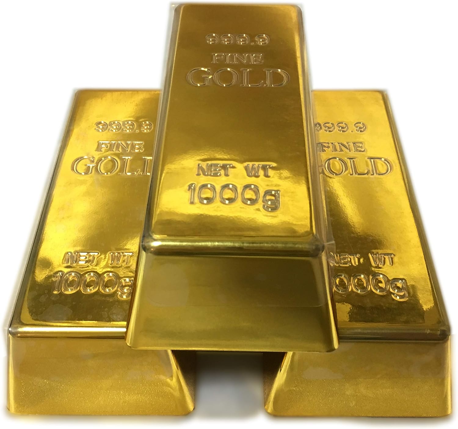 Amazon Eden ディスプレイ用 金 インゴット ゴールドバー 1000g 実重量102g 3本セット 空洞プラスチック製 77 おもちゃ雑貨 おもちゃ