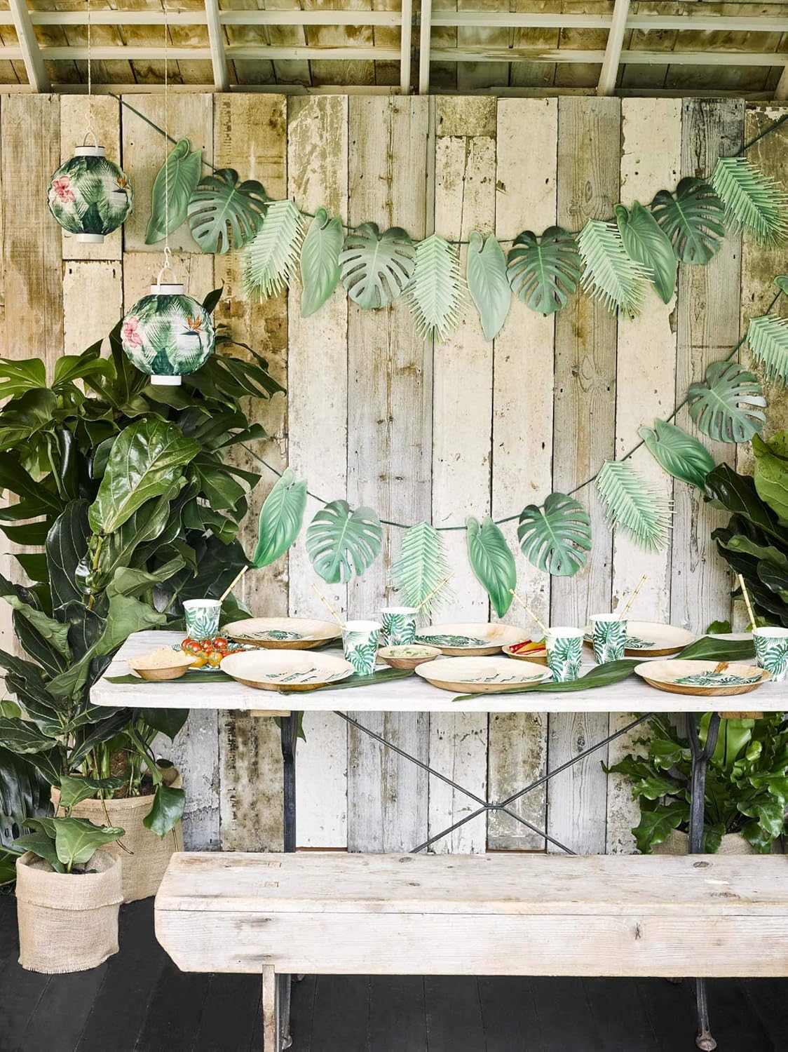 Talking Tables Green Tropical Palm Leaves Garland Bunting- 2.6M, Length 2.6M / 8.5 FT - Image 5