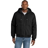 CornerStone Unisex Duck Cloth Hooded Work Jacket | Zip Up Outerwear for Men &amp; Women with Insulated Hood &amp; Hand Warmer Pockets