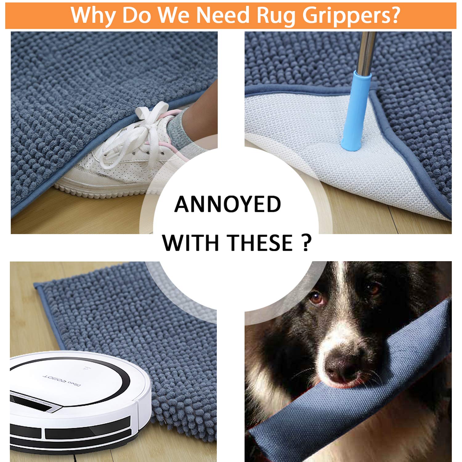 SANROCK Anti Curling Rug Grippers 1/8\