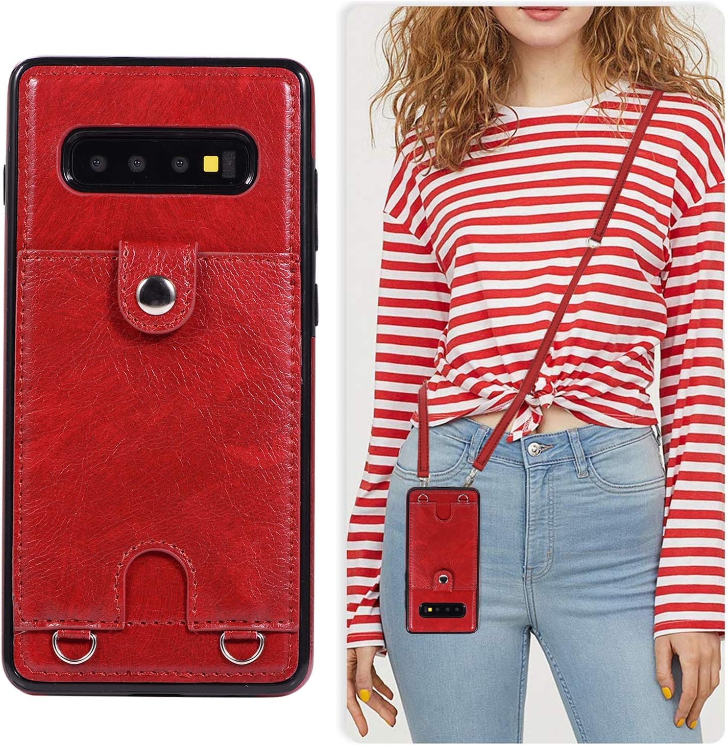 Oihxse Cross Body Phone Purse Bag Compatible with Samsung Galaxy S10 6.