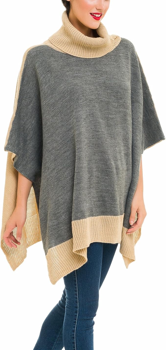 Poncho Turtleneck Sweater - Fall Outfit Ideas