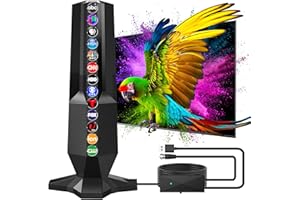 BSTVMOV 2025 TV Antenna Indoor,Digital Antenna for Smart TV with 1500+ Miles Long Range,Antennas for Local Channels with Signal Booster,Portable Antenna Support 8K 4K 1080p TVs-HDTV Antennas 30ft Coax Cable