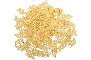 LIGIGWASH 100pcs Gold Tassel Pendant Alloy Graduation Necklace Charms DIY Jewelry Making for Craft Decoration