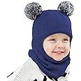 Baby Winter Hat Scarf Set, Unisex Infant Toddler Kids Hat Scarf