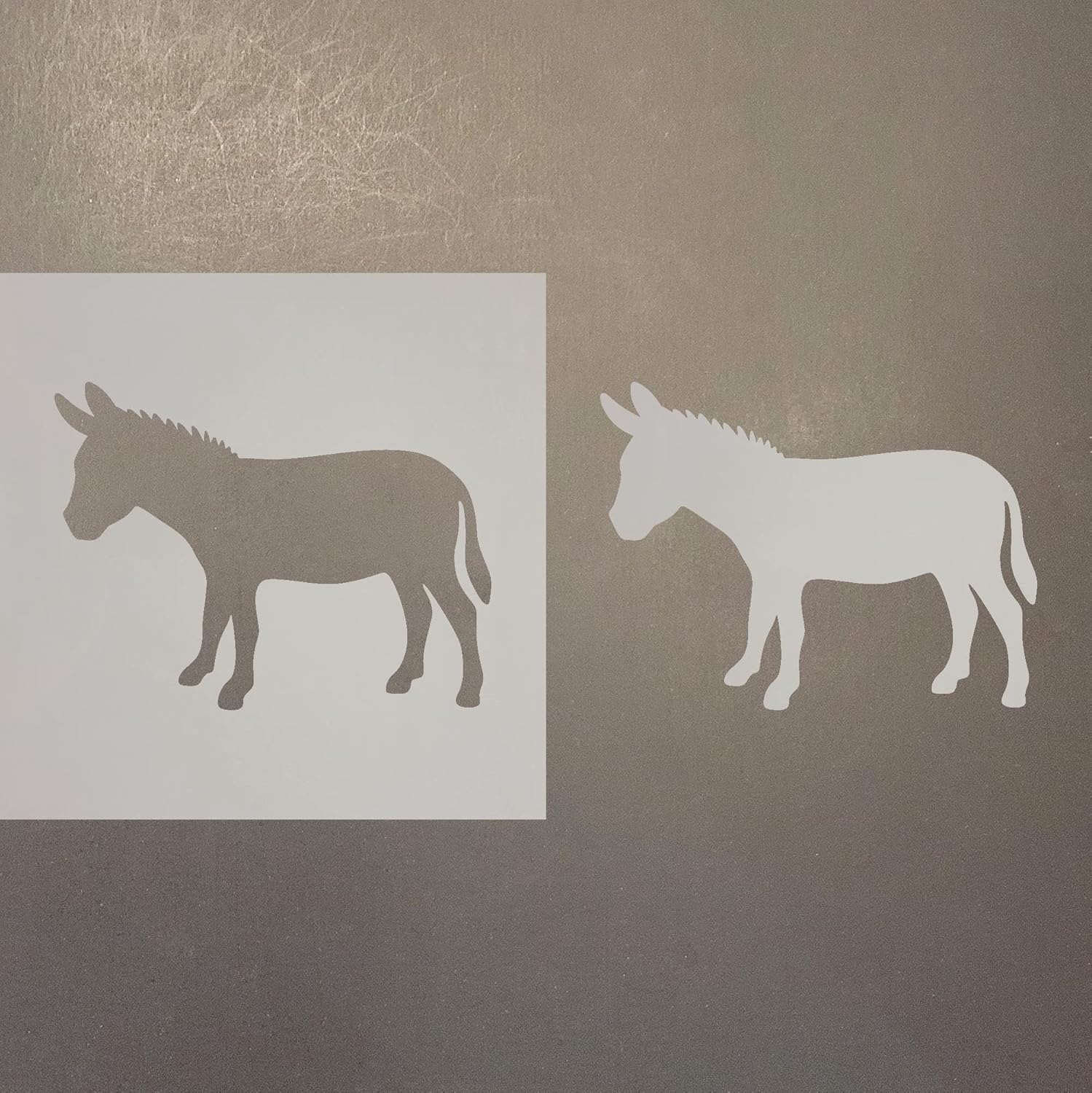 Mixed Media - Donkey Reusable Mylar Stencil - Art Craft Supplies 4 Inch