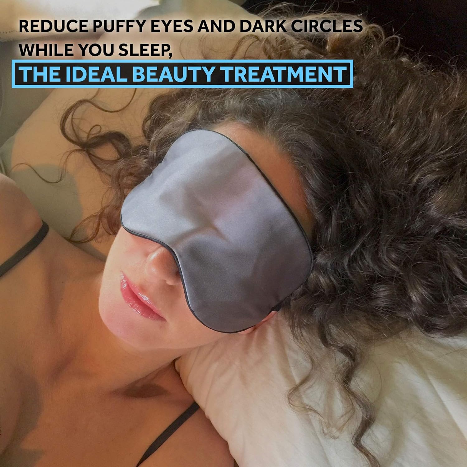 Anti Aging Sleep Mask with Copper Ion Technology by Sleep Fountain | Rejuvenates Skin, Reduces Eye Puffiness | Super Soft Copper Eye Mask with Unique Blindfold Design in Mulberry Silk | Luxury Case: Health & Personal Care