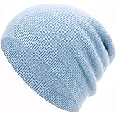 EASTER BARTHE Women & Men Double-Layer Cashmere Wool Blend Warm Winter Slouchy Knit Beanie Stocking Cap Ski Hat for Women Men