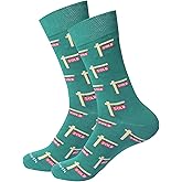 Barrel Down South Sold Realtor Sign Socks – Green/Beige, Novelty, Fun, Printed Cotton Crew Socks | One-Size, Cotton/Polyester/Spandex | Gifts for Real Estate Agents