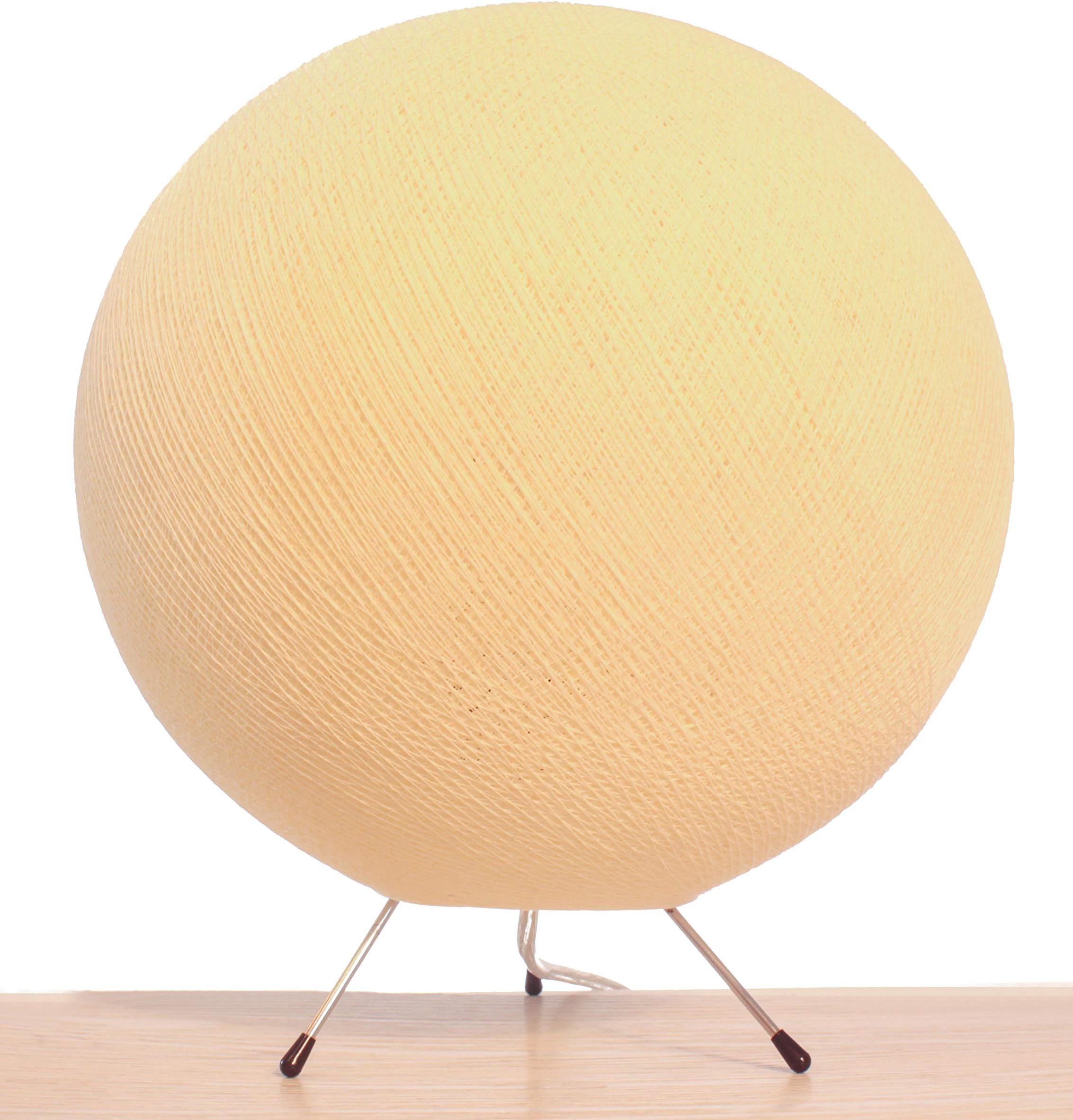 Handmade Globe Lamp Made of cotton with LED Light Bulb LED Sphere Light with Cream interior [Energy Class A+++]