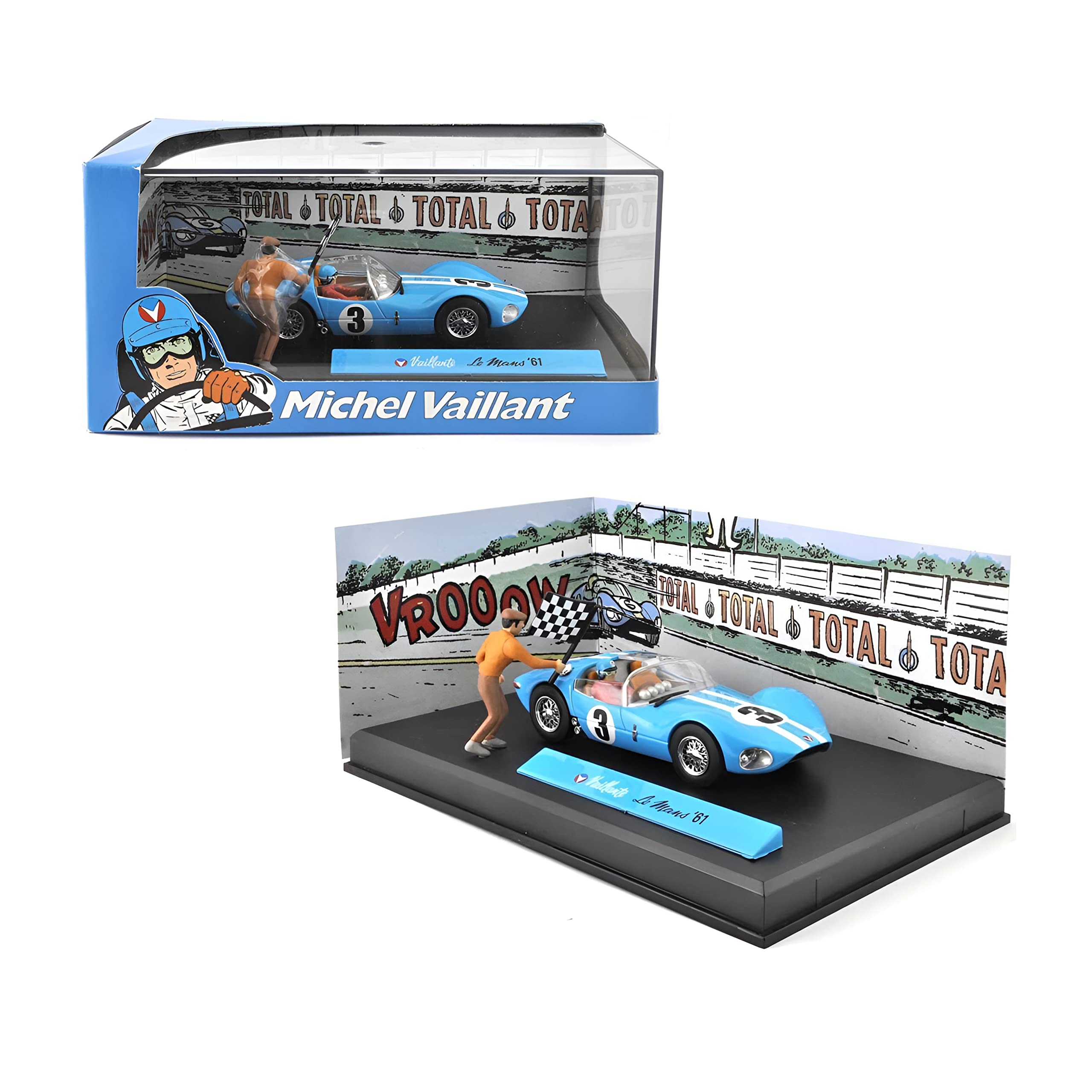 Générique Michel Vaillant Le Mans 1961-1/43 IXO CAR + FIGURINE + DECOR V1