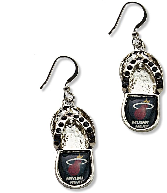 NBA Miami Heat Crystal Flip Flop Earrings Sports Fan