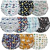 EZ Moms 10 Pack Boys Diaper Covers Plastic Training Pants for Toddlers Reusable Plastic Underwear Covers for Potty Training Breathable Rubber Pants for Babies Soft Waterproof Diaper Cover for Boys 3T