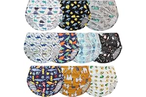 EZ Moms 10 Reusable Plastic Training Pants for Boys - Breathable, Soft, Reusable Underwear Covers for Potty Training & Toddlers 3T