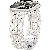 TOYOUTHS Designer Vintage Dressy Bracelet for Apple Watch Band Women 42/40/41/38/44/45/46/49mm, Stainless Steel Elegant Luxury Metal Strap for iWatch Series 11 10 9 8 7 6 5 4 SE/Ultra 3 2 1