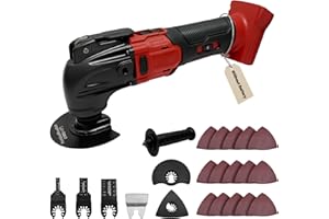 L1NXIXI Oscillating Multi Tools for Milwaukee 18V Battery, Multi-Use Grinding Tool, 4°Oscillation Angle, 6 Variable Speeds, Quick-fit Blade Design with 22pcs Accessories for Cutting, Sanding, Scraping