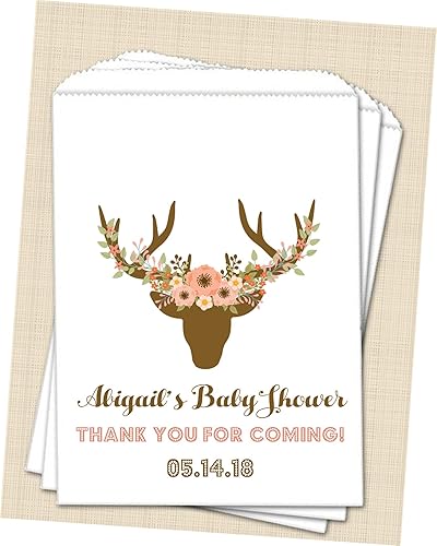 Amazon Com Personalized Deer Baby Shower Favor Bags Deer Baby