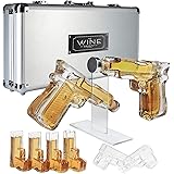 Pistol Whiskey Gun Decanter & Pistol Shot Glasses Set - Comes with A large Carrying Case - Drinking Party Accessories, Pistol