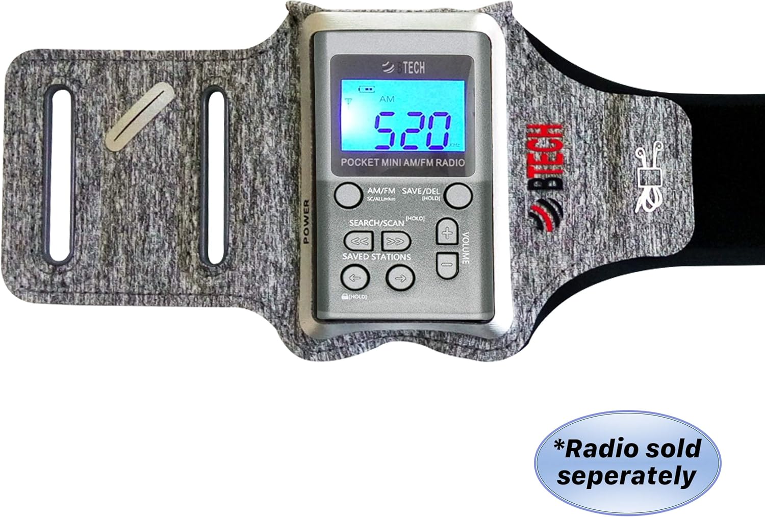 BTECH MPR-AB Armband Radio Holster Designed for The MPR-AF1 AM FM Pocket Radio: Electronics