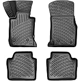 RizLiner BMW 3 Series 2006-2013 M3 E90 E92 E93 325i 328i 330i 335i 335is RWD (No xDrive Models) Floor Mats 3D Custom Fit Car Mats All Weather Waterproof Odorless Non-Slip (Front & Rear)