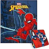 Disney Marvel Spiderman Throw Blanket Soft Fleece Blanket Comforter 59 x 51” (Blue Spiderman)