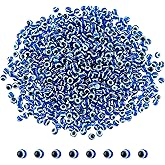 NBEADS About 800 Pcs 4mm Resin Evil Eye Beads, Evil Eye Charms Blue Round Evil Eye Beads Spacer Beads for DIY Necklace Bracelets Jewelry Making