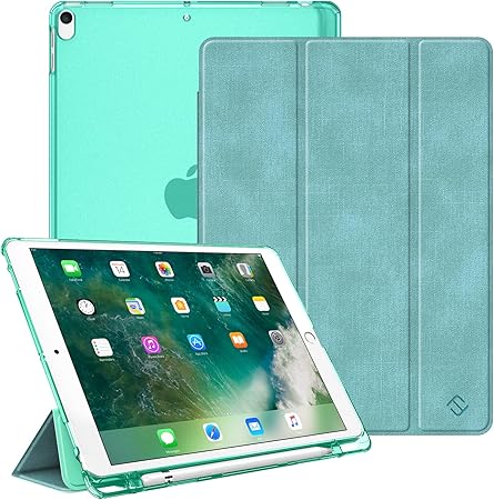 Amazon Com Fintie Case For Ipad Air 10 5 3rd Gen 2019 Ipad Pro 10 5 2017 Lightweight Slim Shell Standing Cover With Translucent Frosted Back Cover With Pencil Holder Auto Wake Sleep Turquoise Computers