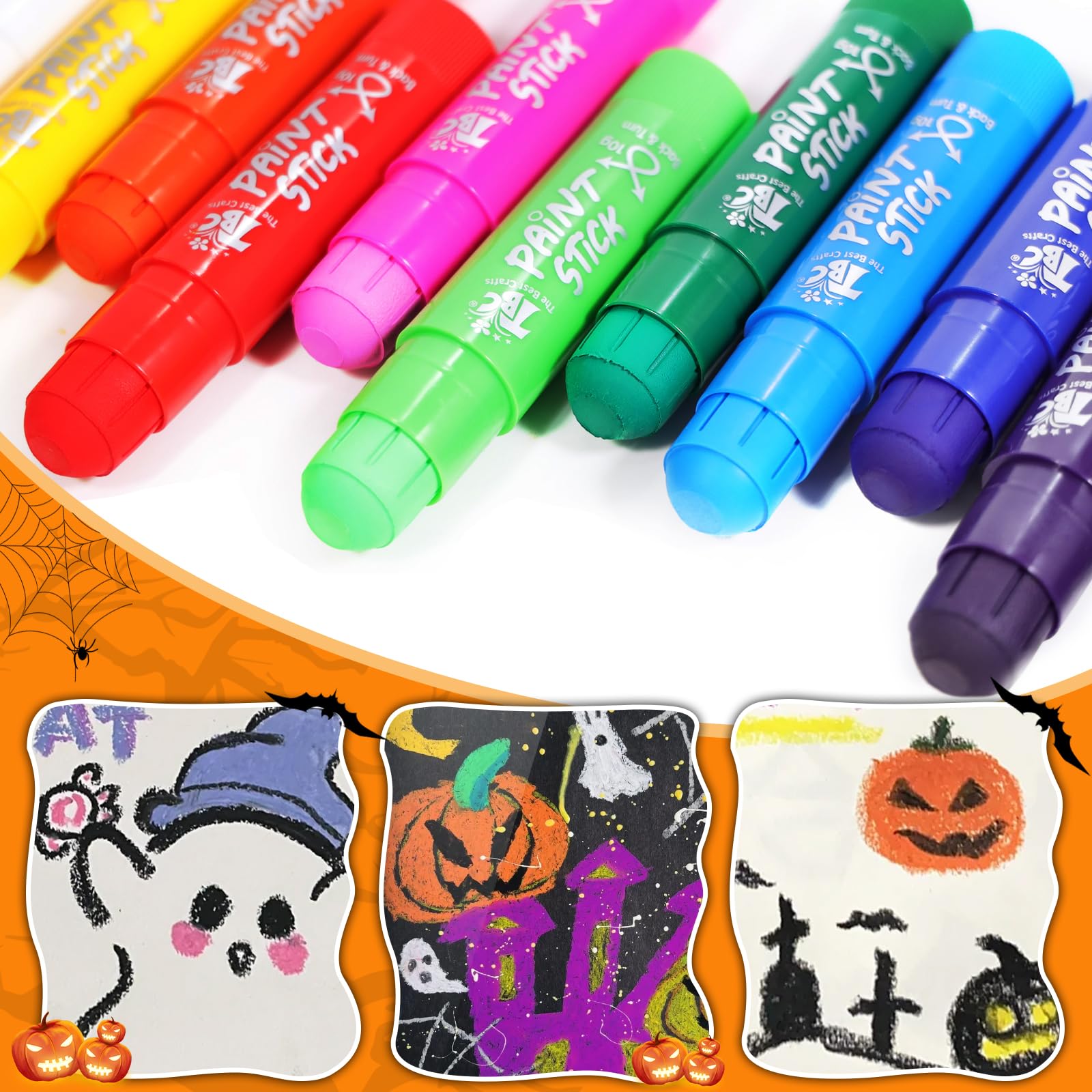 TBC The Best Crafts Paint Sticks,12 Classic Colors, Washable, Non-toxic, Tempera Paint Sticks for Kids and Students