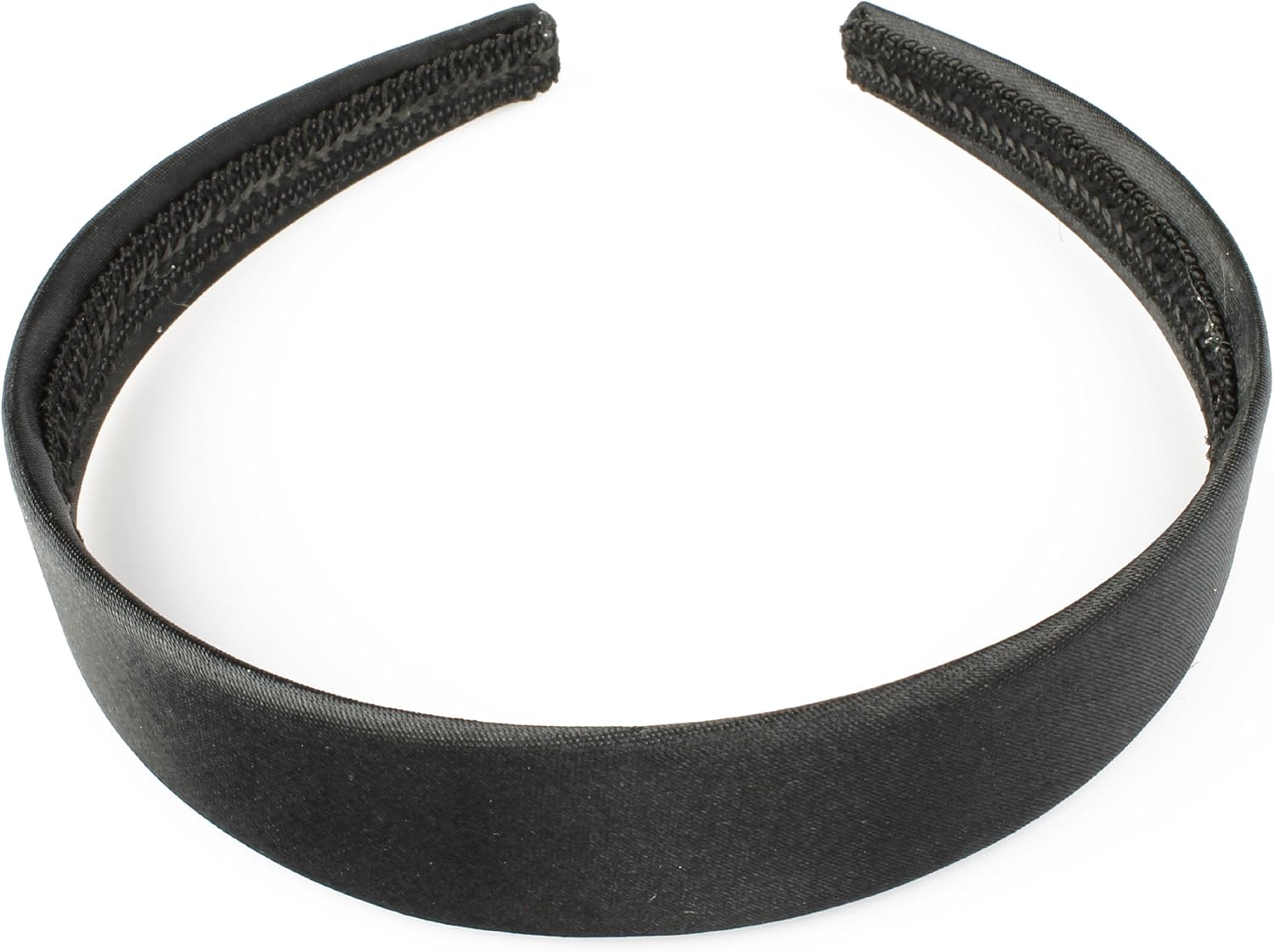 Aliceband Plain wide (2.5cm) flat black satin headband alice band