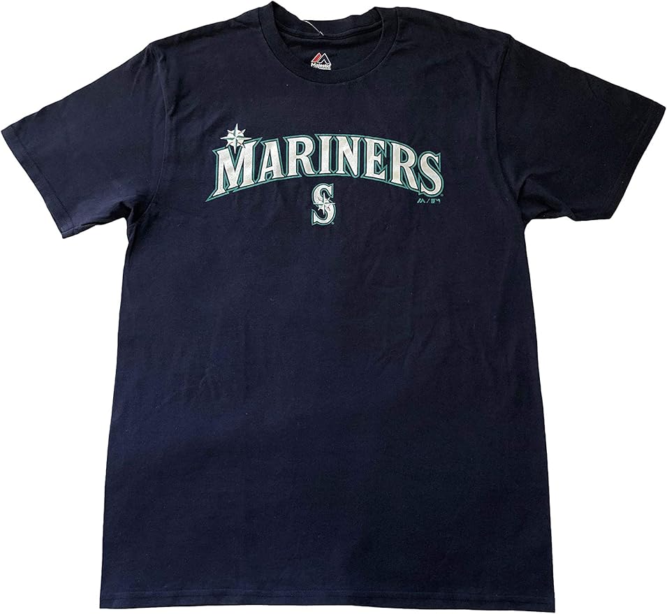 Amazon.com: Majestic Seattle Mariners MLB Men's Short Sleeve T-Shirt 100% Cotton (Medium, Navy 