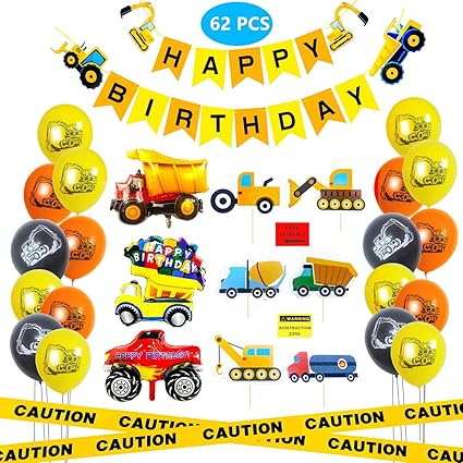 Amazon Com Construction Birthday Party Supplies 62pcs Diy Dump