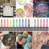 colpart 12 Colors Acrylic Paint Markers Nail Art Pens Water-Based Quick-Drying view 4