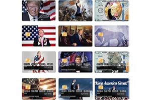 GTOTd President American Flag Debit Credit Card Cover Sticker Skin（12 Pack） Support Aesthetic Card Decal Art Decor Gifts Merch Supplies for EBT Transportation Key Cover Personalizing Bank Card