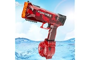 Funwee Electric Water Gun, Most Powered Full Automatic Water Squirt Pistol for Adults Kids, 28-32 FT Long Range Auto Classic Powerful Strongest Water Blaster, Outdoor Swimming Pool Gift Toy