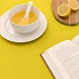 Encasa XO 56x91 in Cotton Canvas Dining Tablecloth Sunbeam Yellow view 4