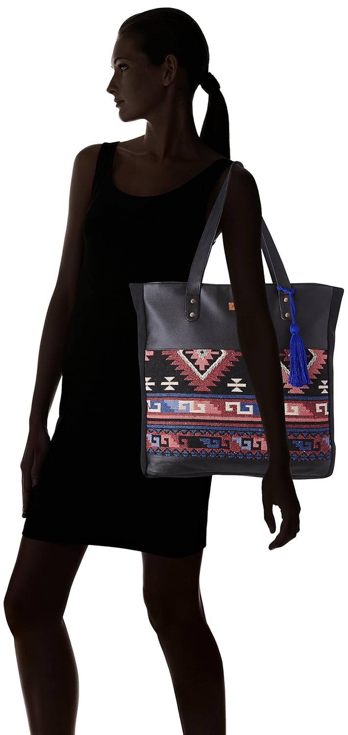 kanvas katha women's tote bag (black) ()