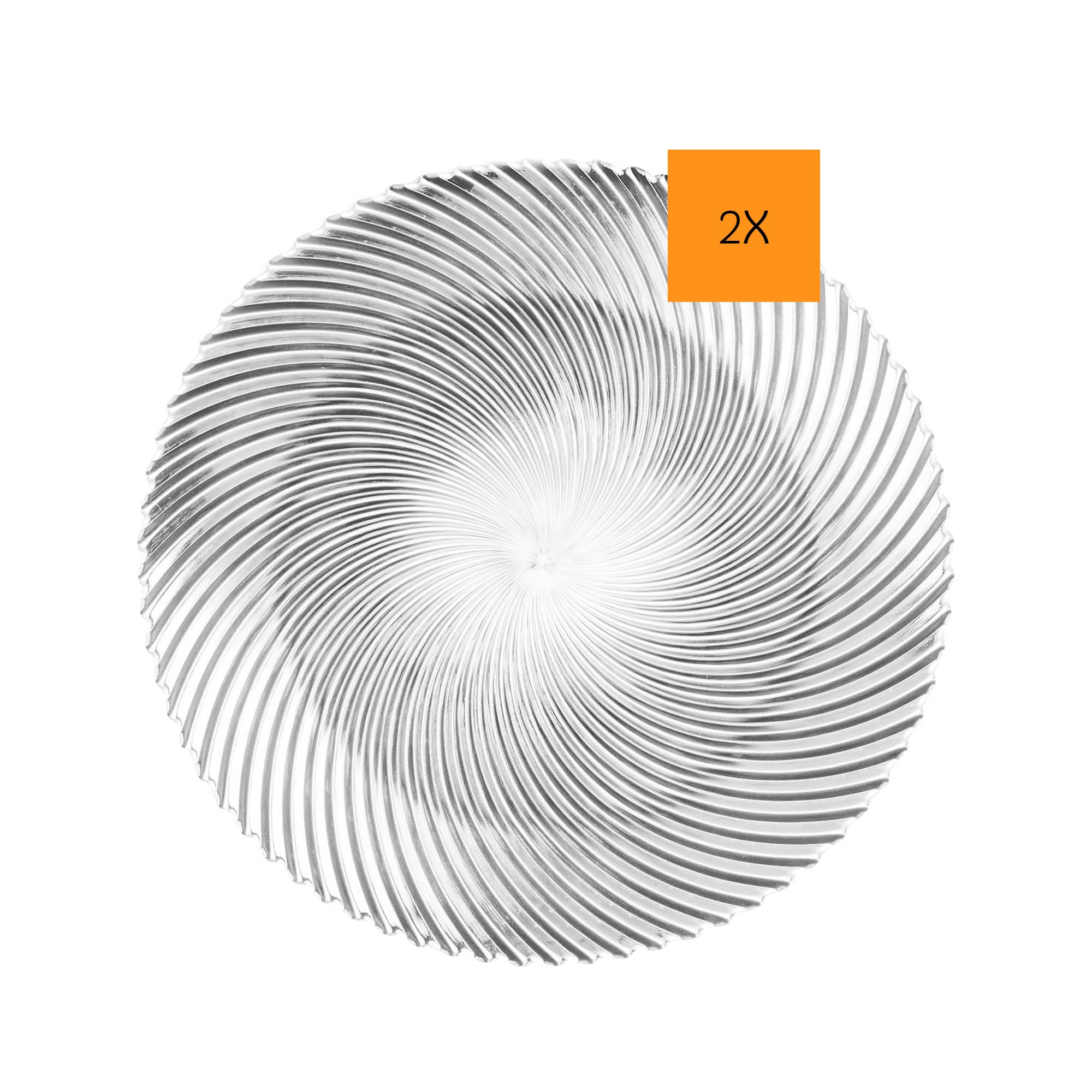 Spiegelau & Nachtmann, set of 2 place plates, crystal glass, samba, size: 32, 008993-0