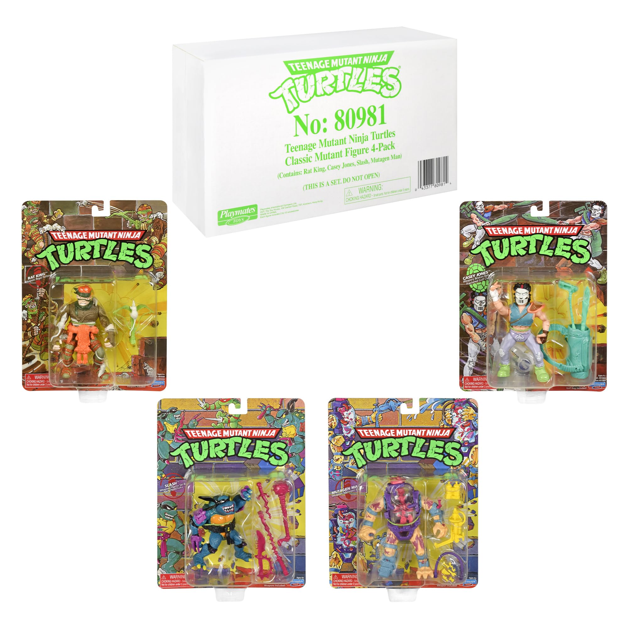 Teenage Mutant Ninja Turtles Classic Mutant 4-Pack Bundle by Playmates Toys
