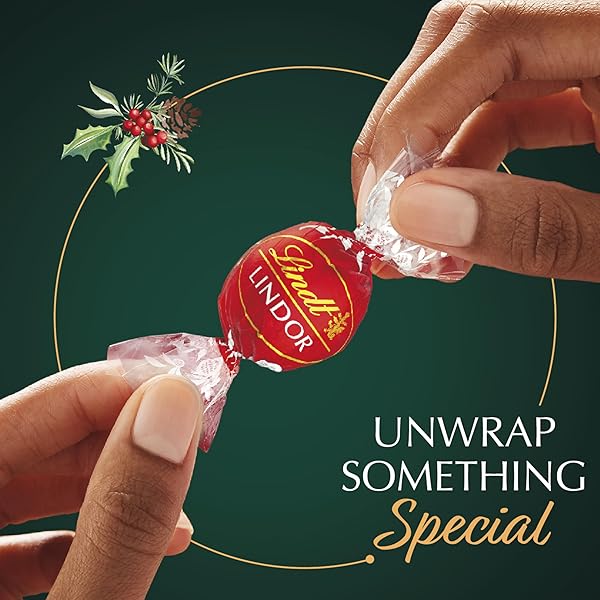LINDT LINDOR HOLIDAY ASSORTED CHOCOLATE CANDY TRUFFLES WITH SMOOTH, MELTING TRUFFLE CENTER, 15.2 OZ. BAG