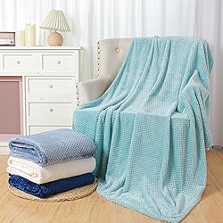 Newwiee 4 Pcs Flanne Fleece Throw Blanket for Bed
