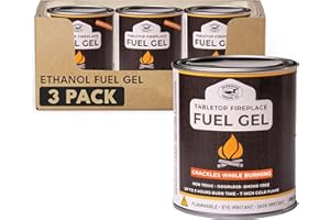 Superior Trading Co. Real Flame Gel Fuel Cans for Fireplace, Clean-Burning Ethanol Fuel Gel, Smoke-Free, 3-Hour Burn, Indoor Safe, 368g, 3 Pack