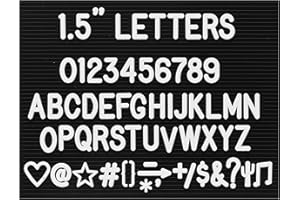 Veskaoty 1.5 Inch Letters for Felt Letter Boards,186 Pieces Including Big Letters, Numbers & Symbols for Changeable Plastic Letter Boards, Only Letters (White)