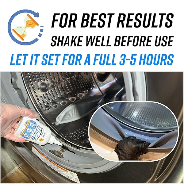 ACTIVE MOLD STAIN REMOVER GEL CLEANER HEAVY DUTY STAIN CLEANER FOR FRONT LOADER WASHING MACHINE SEAL, BATHROOM GROUT, SHOWER, CAULK – FRONT LOAD WASHER CLEANING SOLUTION – 7 FL OZ