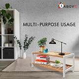 1ABOVE Bamboo 2 Tier Shoe Rack Plant Rack White Natural 67x25x32 cm view 7